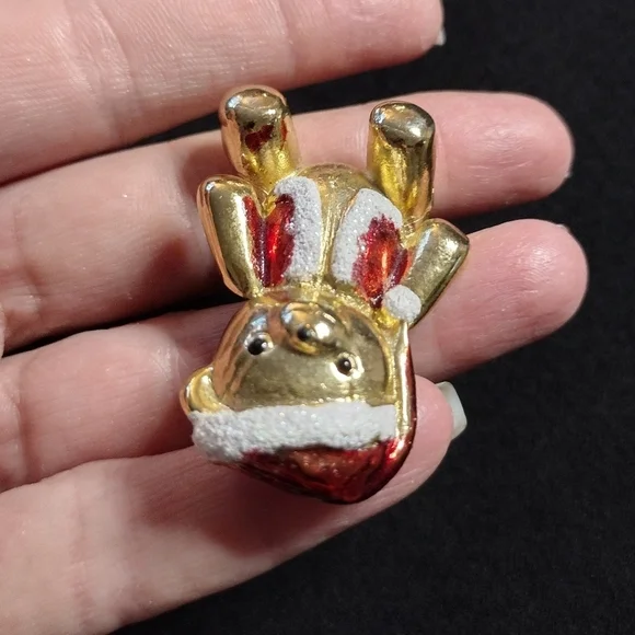 Vintage AJC Santa Teddy Bear Brooch - Picture 6 of 7